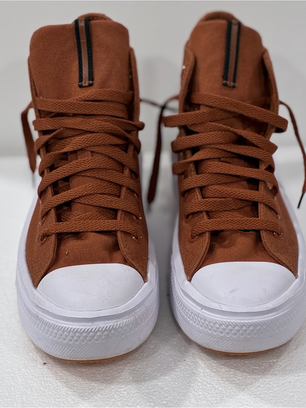Brown High-Top Canvas Sneakers - Women’s 7
